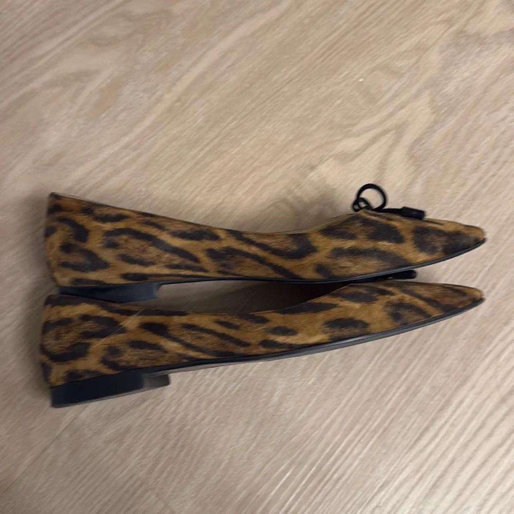 Prada Leopard Print Flats with Bow